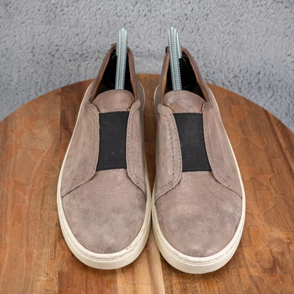Sofft Safia Slip On Comfort Shoes 8 M Metallic Bronze‎ Leather Stretch Cream Mid